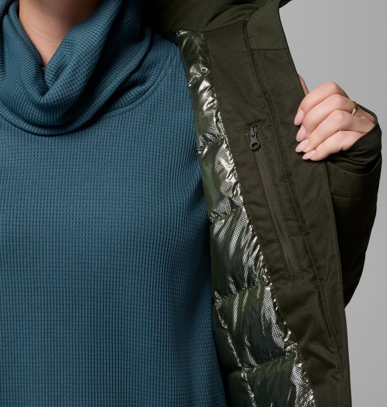 Women's Apres Arson II Winter Long Down Jacket, Color: Greenscape, image 7