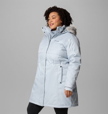 Women's Apres Arson II Winter Long Down Jacket - Plus Size, Color: Cirrus Grey, image 8