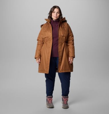 Women's Apres Arson II Winter Long Down Jacket - Plus Size, Color: Camel Brown, image 11