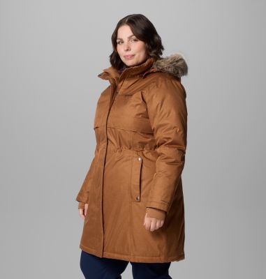 Women's Apres Arson II Winter Long Down Jacket - Plus Size, Color: Camel Brown, image 12
