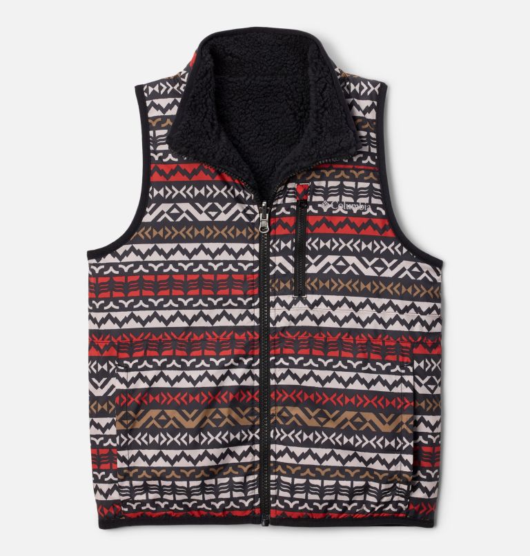 Kids' Hakatai II Reversible Vest, Color: Black, Black Madras, image 3