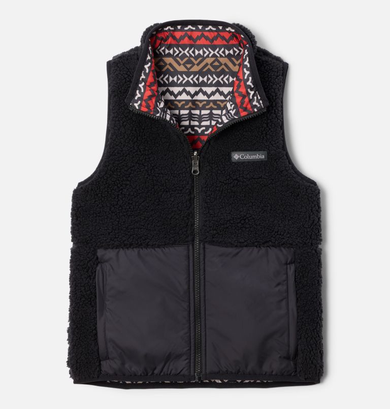 Kids' Hakatai II Reversible Vest, Color: Black, Black Madras, image 1