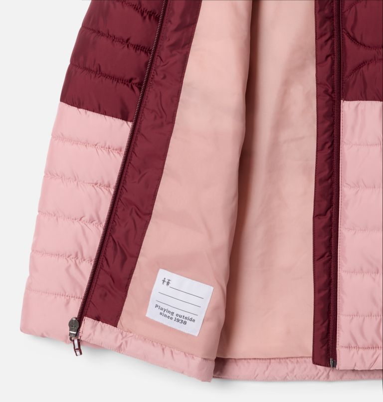 Girls' Humphrey Hills II Puffer, Color: Rich Wine, Eraser Pink, image 3