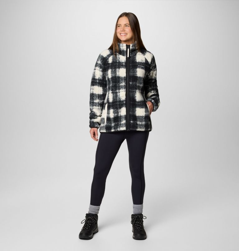 Women's Winter Warmth Sherpa Fleece Jacket, Color: Chalk Omblur Tonal, image 3