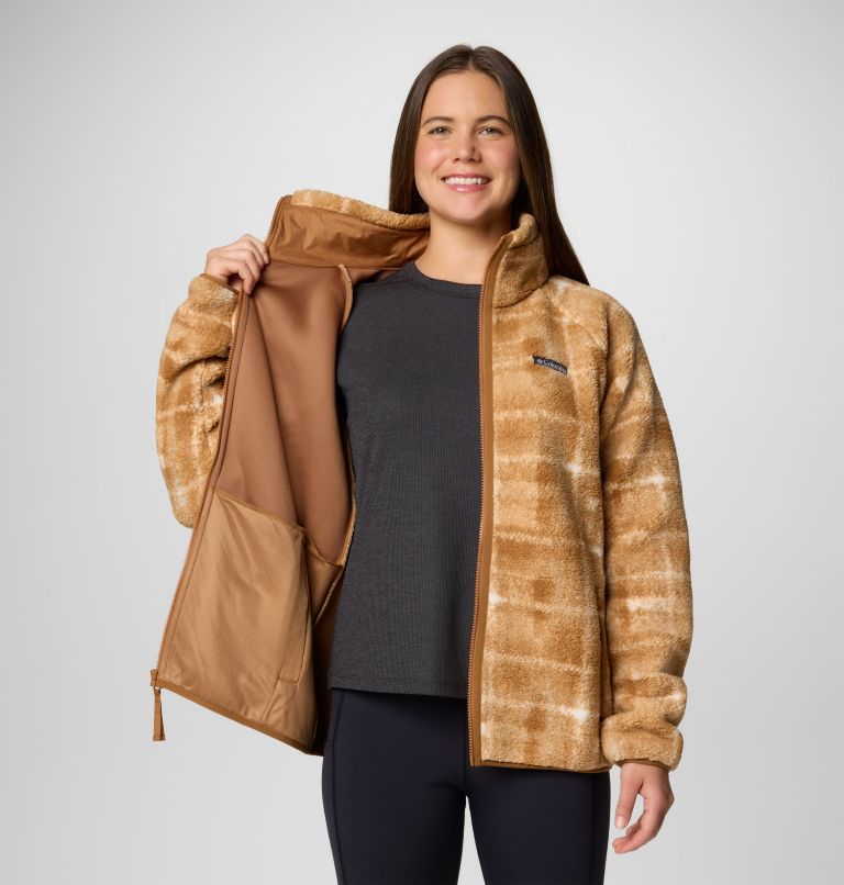 Women's Winter Warmth Full Zip Jacket, Color: Camel Brown Omlur, image 6