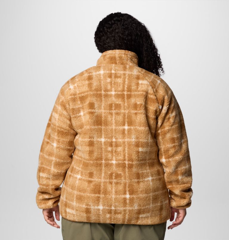 Women's Winter Warmth Full Zip Jacket - Plus Size, Color: Camel Brown Omlur, image 2