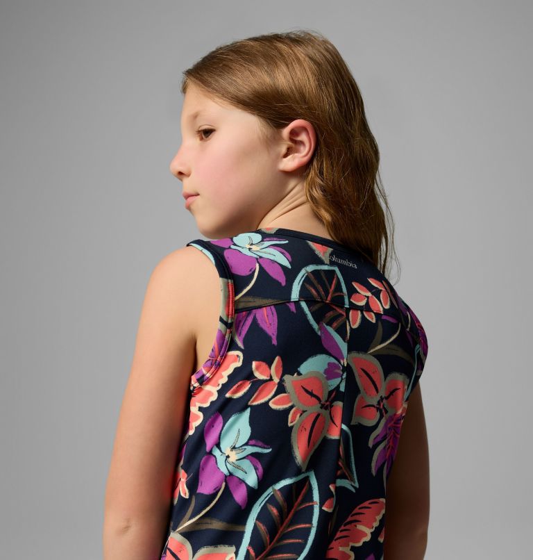 Girls' Chill River Printed Dress, Color: Hot Coral Pasteled, image 6