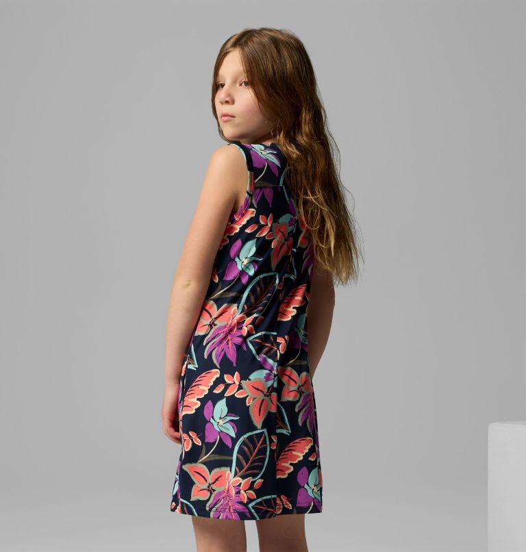 Girls' Chill River Printed Dress, Color: Hot Coral Pasteled, image 2