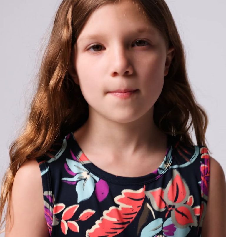 Girls' Chill River Printed Dress, Color: Hot Coral Pasteled