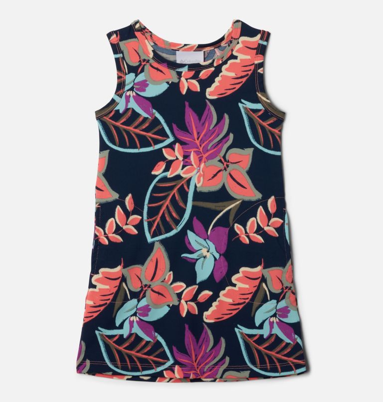 Girls' Toddler Chill River Printed Dress, Color: Hot Coral Pasteled, image 1