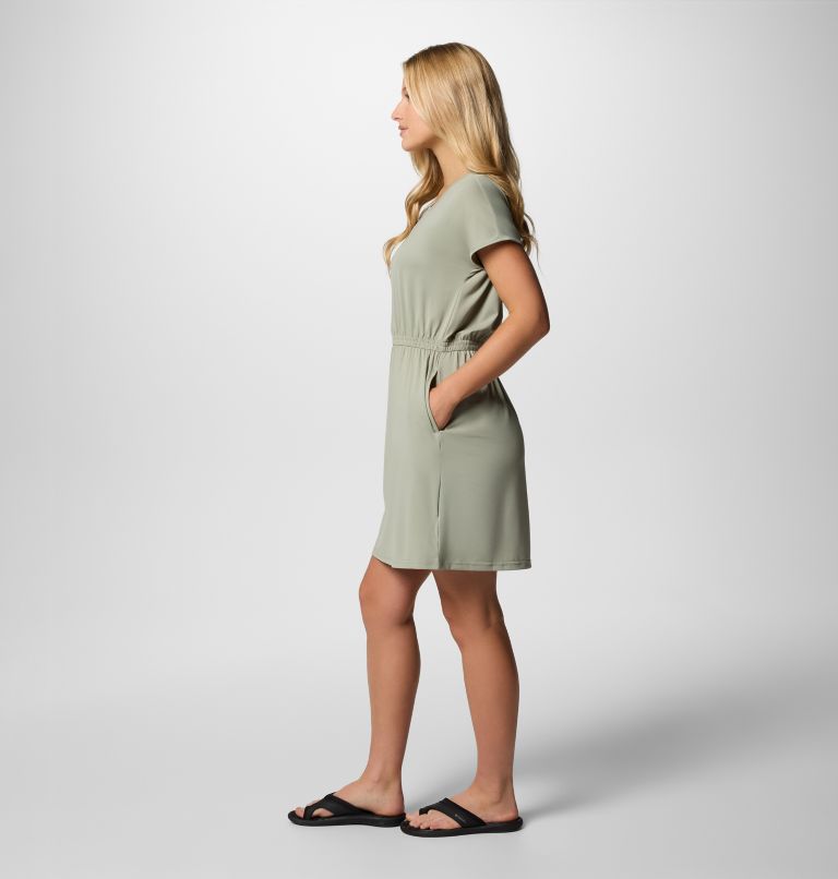 Vestido técnico de manga corta Chill River para mujer, Color: Safari, image 3