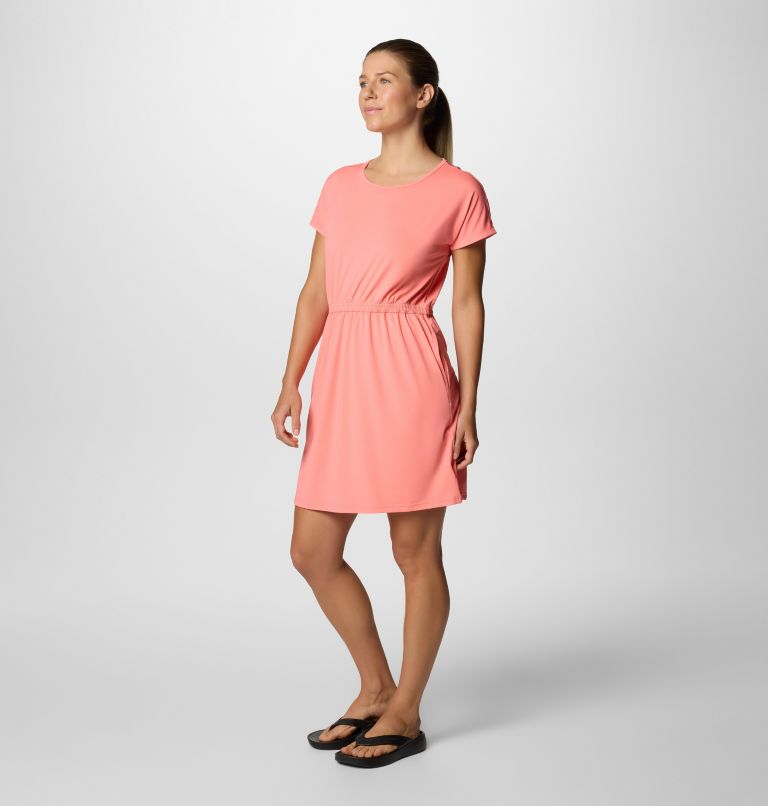 Vestido técnico de manga corta Chill River para mujer, Color: Alpenglow, image 3