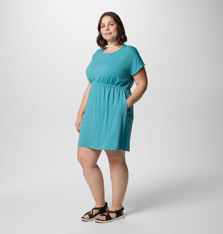 Women's Chill River Short Sleeve Dress - Plus Size, Color: Teal, image 3