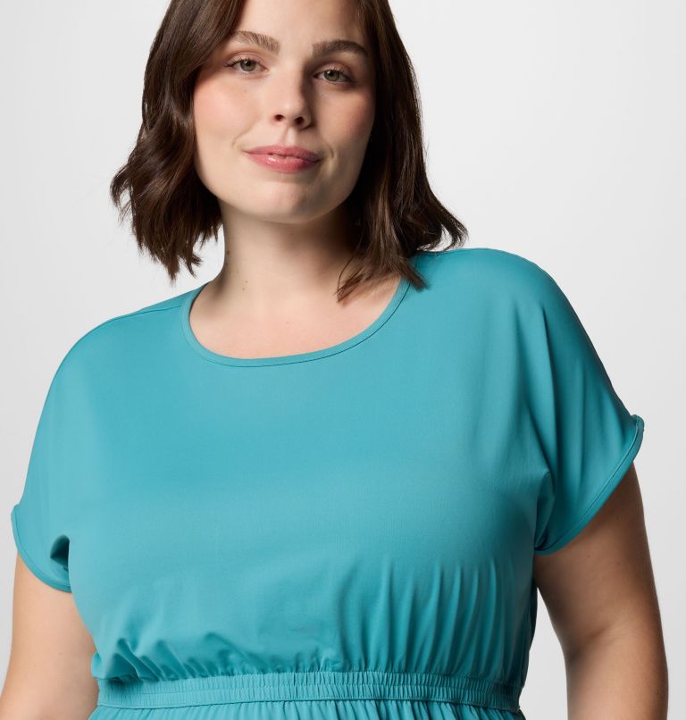 Women's Chill River Short Sleeve Dress - Plus Size, Color: Teal, image 4