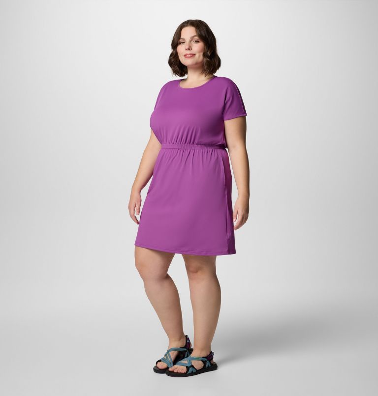 Women's Chill River Short Sleeve Dress - Plus Size, Color: Razzle, image 3