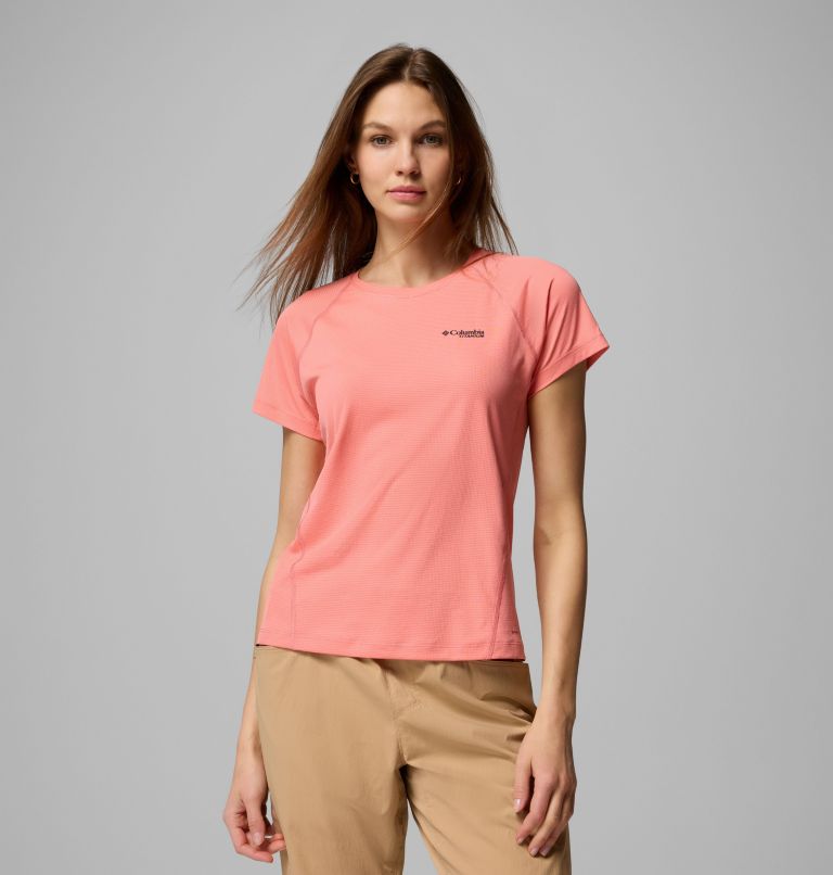 Women's Cirque River Pro Short Sleeve Crew Shirt, Color: Alpenglow, image 1