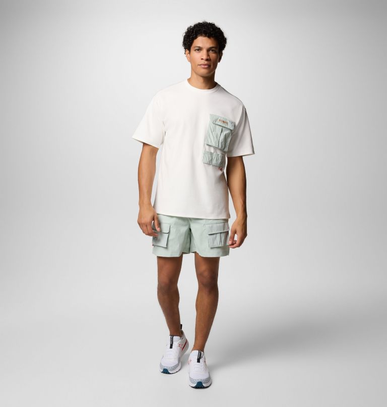 Unisex Cove Beach Pocket T-Shirt, Color: Sea Salt, Cool Green, image 3