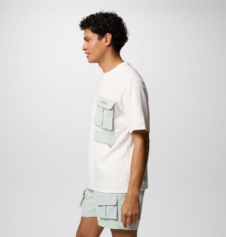 Unisex Cove Beach Pocket T-Shirt, Color: Sea Salt, Cool Green, image 5
