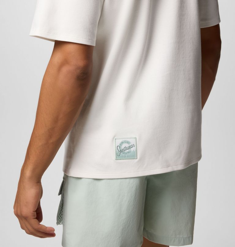 Unisex Cove Beach Pocket T-Shirt, Color: Sea Salt, Cool Green, image 7