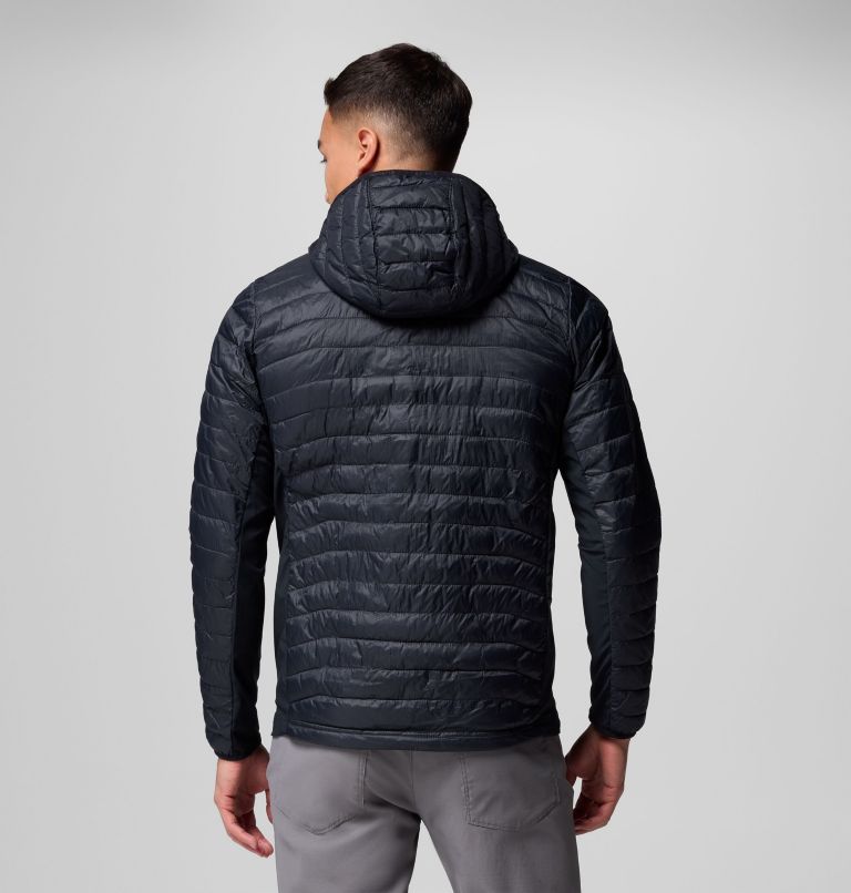 Men's Powder Pass Hybrid Hooded Puffer Jacket, Color: Black, image 3