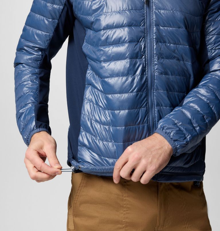 Giacca imbottita ibrida con cappuccio Powder Pass da uomo, Color: Dark Mountain, Collegiate Navy, image 6