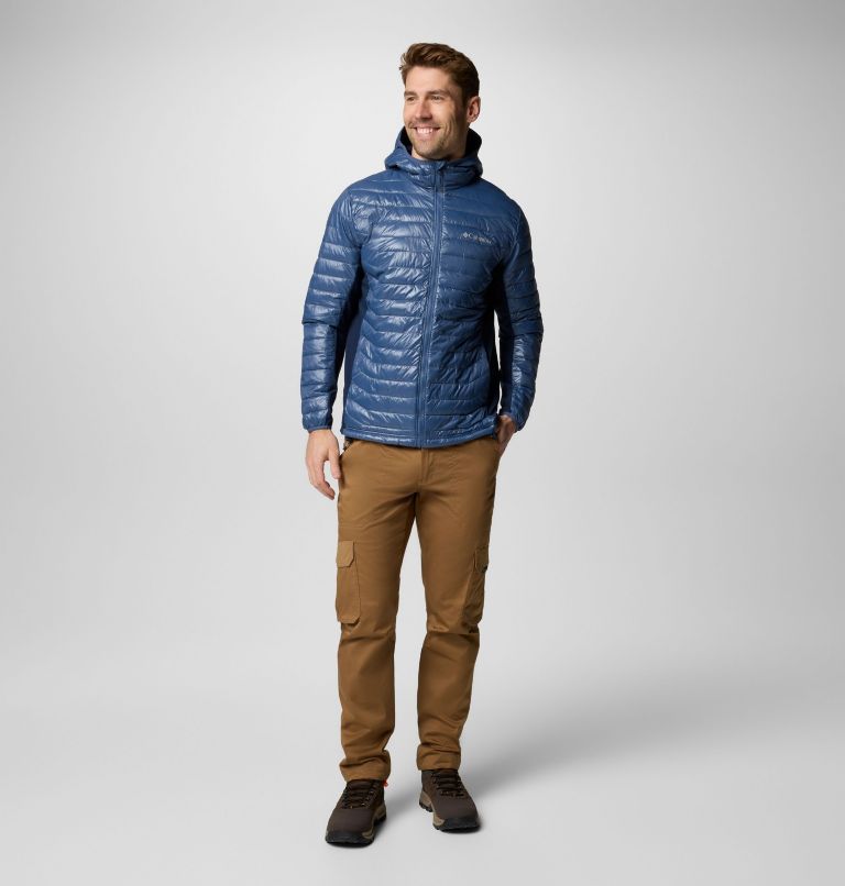 Giacca imbottita ibrida con cappuccio Powder Pass da uomo, Color: Dark Mountain, Collegiate Navy, image 2