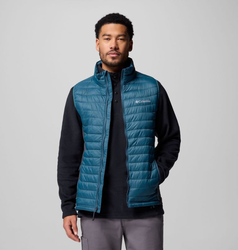 Men's Powder Pass Hybrid Puffer Gilet, Color: Everblue, Shark, image 5