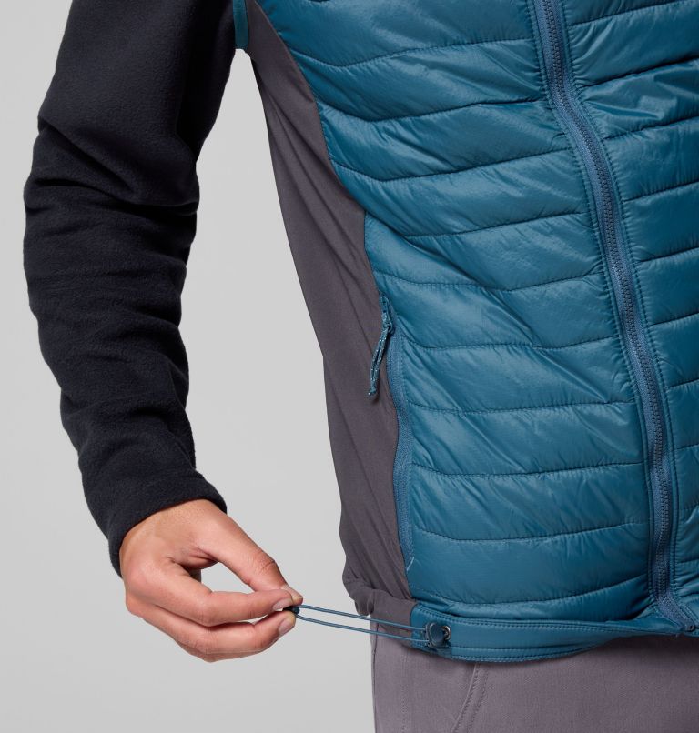 Men's Powder Pass Hybrid Puffer Gilet, Color: Everblue, Shark, image 7