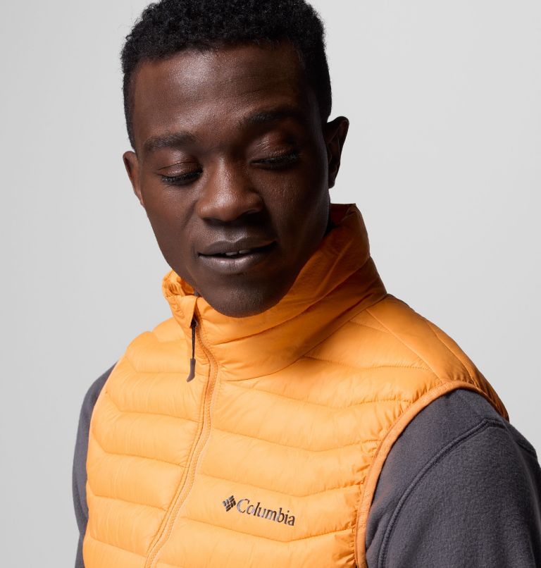 Men's Powder Pass Hybrid Puffer Gilet, Color: Koi, Black, image 7