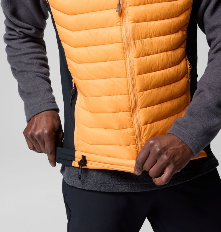 Men's Powder Pass Hybrid Puffer Gilet, Color: Koi, Black, image 8