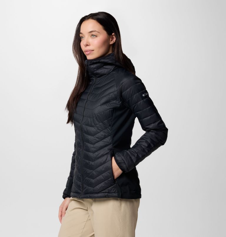 Women's Powder Pass II Hybrid Hooded Jacket, Color: Black, image 3