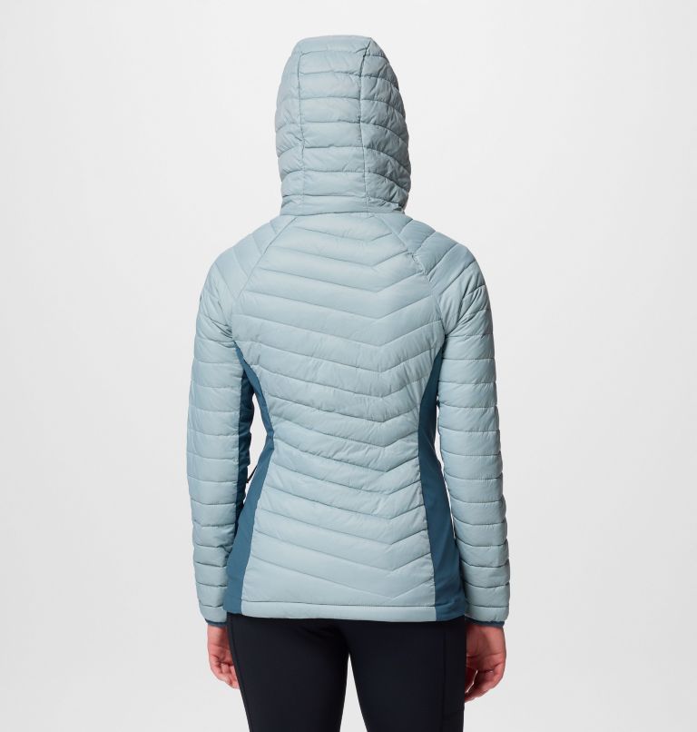 Femme Manteau à capuchon hybride Powder Pass II, Color: Crushed Blue, Everblue, image 3