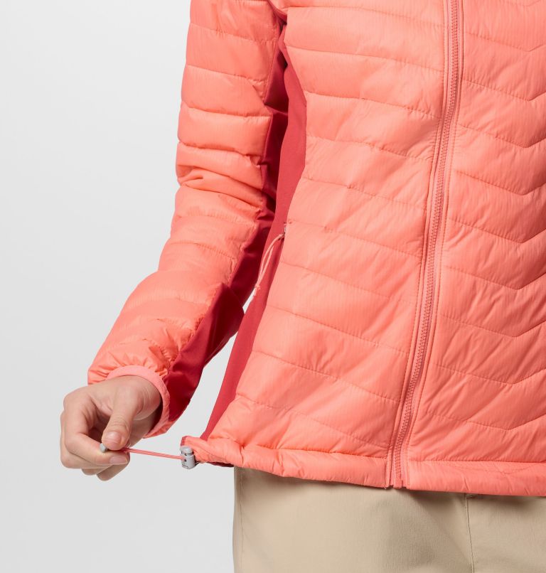 Women's Powder Pass II Hybrid Hooded Jacket, Color: Alpenglow, Daredevil, image 5