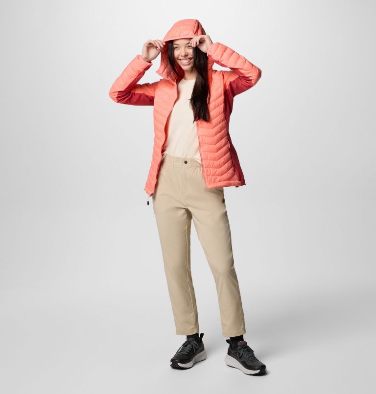 Women's Powder Pass II Hybrid Hooded Jacket, Color: Alpenglow, Daredevil, image 7