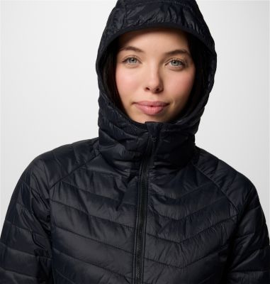 Women's Powder Pass II Hybrid Hooded Puffer Jacket, Color: Black, image 12