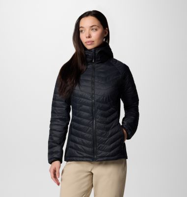 Women's Powder Pass II Hybrid Hooded Puffer Jacket, Color: Black, image 9