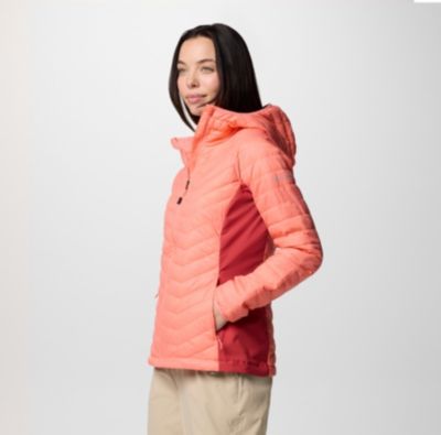 Women's Powder Pass II Hybrid Hooded Puffer Jacket, Color: Alpenglow, Daredevil, image 3