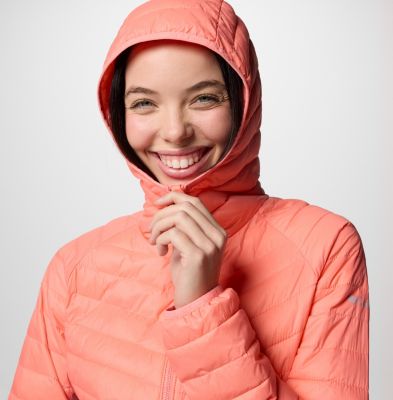 Women's Powder Pass II Hybrid Hooded Puffer Jacket, Color: Alpenglow, Daredevil, image 4