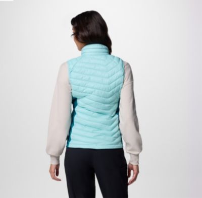 Women's Powder Pass II Hybrid Puffer Gilet, Color: Spray, River Blue, image 18