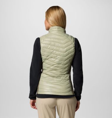 Women's Powder Pass II Hybrid Puffer Gilet, Color: Safari, Stone Green, image 10