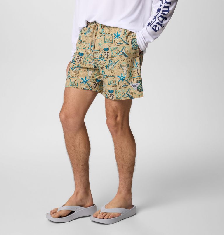 Men's PFG Rambler Printed Water Shorts, Color: Beach Bajabound, image 4