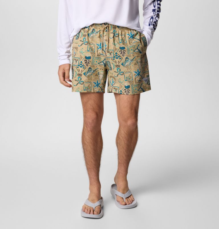 Men's PFG Rambler Printed Water Shorts, Color: Beach Bajabound, image 1
