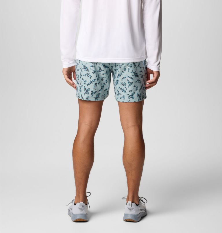 Men's PFG Rambler Printed Water Shorts, Color: Crushed Blue Huntfish, image 3