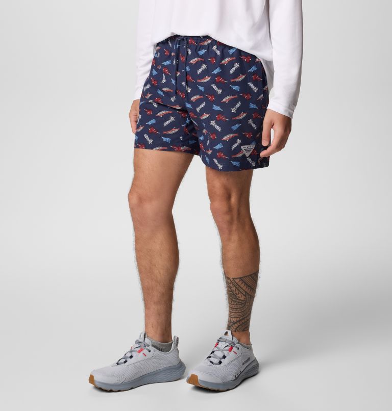 Men's PFG Rambler Printed Water Shorts, Color: Nocturnal Fly Pride, image 4