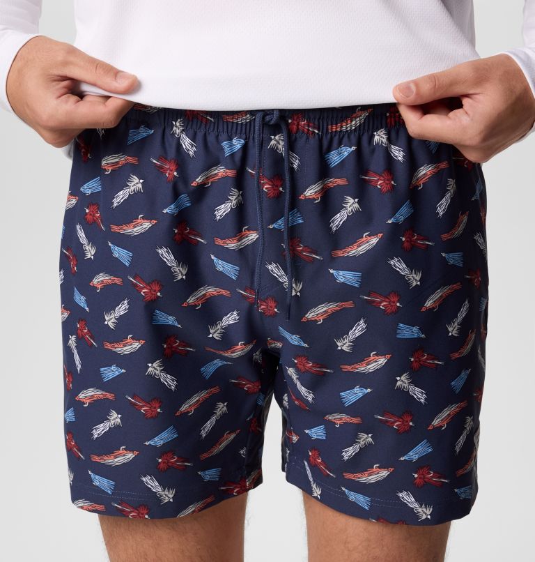 Men's PFG Rambler Printed Water Shorts, Color: Nocturnal Fly Pride, image 5