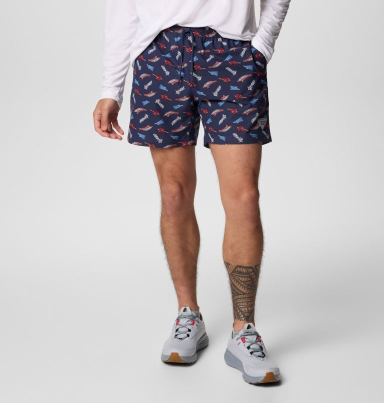 Men's PFG Rambler Printed Water Shorts, Color: Nocturnal Fly Pride, image 1