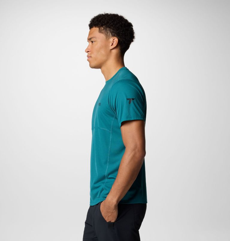 Men's Cirque River Pro Short Sleeve Crew Shirt, Color: River Blue, image 4