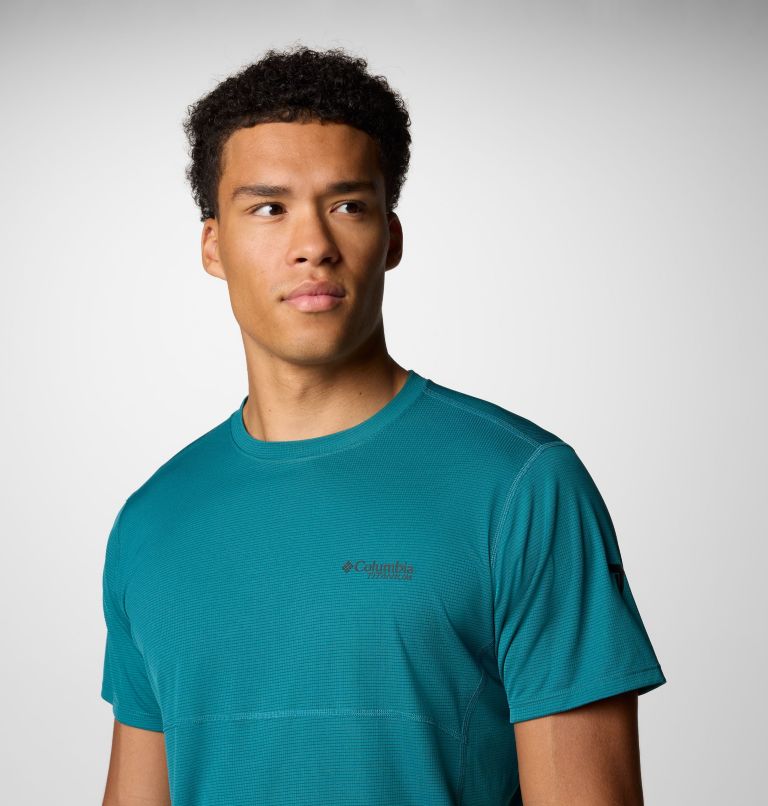 Men's Cirque River Pro Short Sleeve Crew Shirt, Color: River Blue, image 5