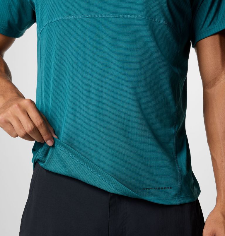 Men's Cirque River Pro Short Sleeve Crew Shirt, Color: River Blue, image 6