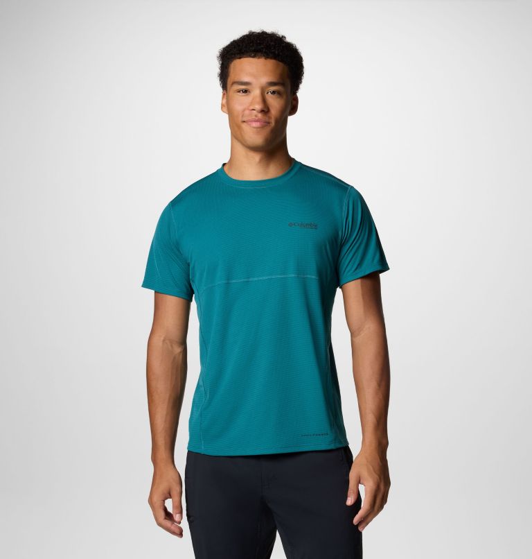 Men's Cirque River Pro Short Sleeve Crew Shirt, Color: River Blue, image 1